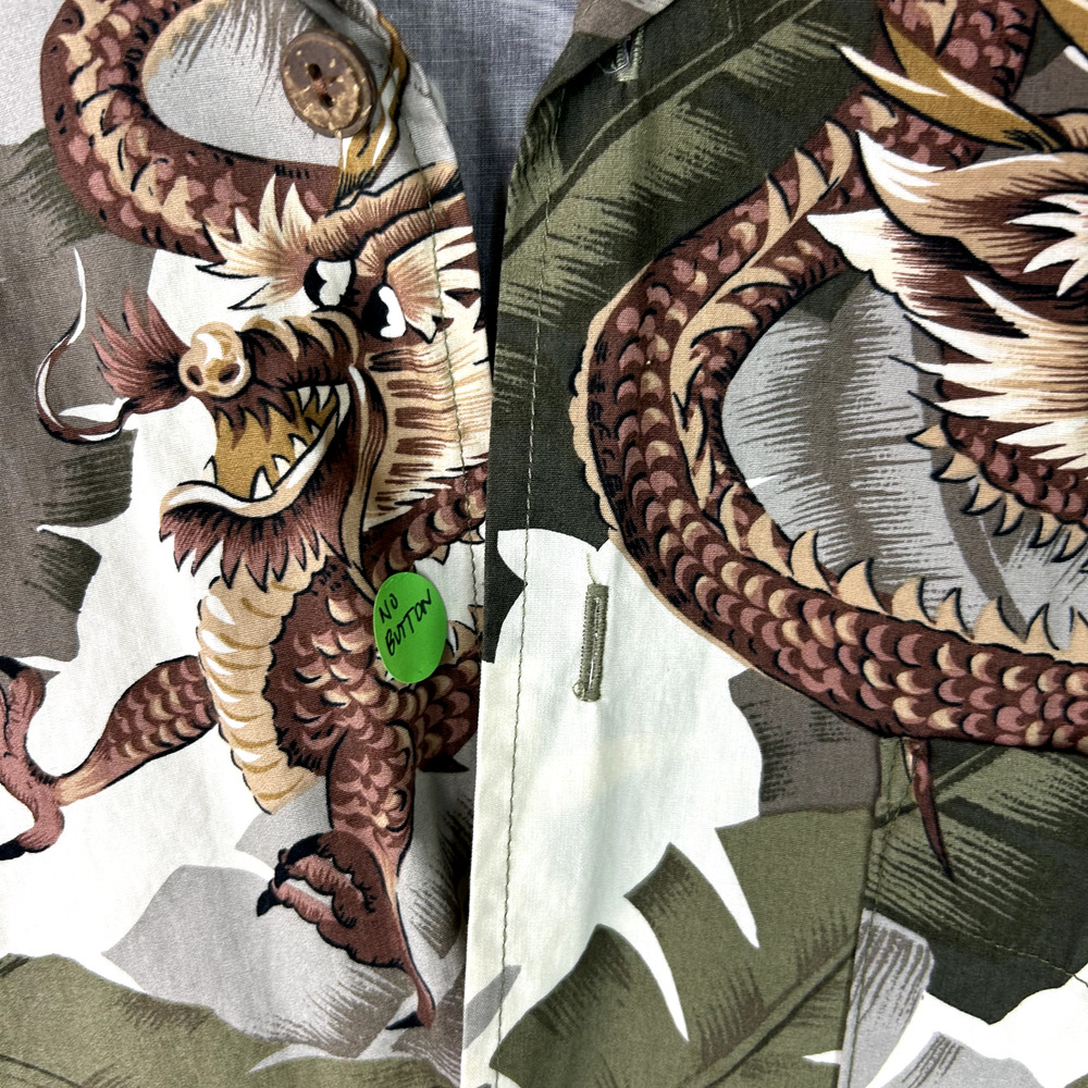 Vintage Y2K Bullhead Mens Dragon Print Button Up Shirt Size XL All Over Print - Picture 3 of 9